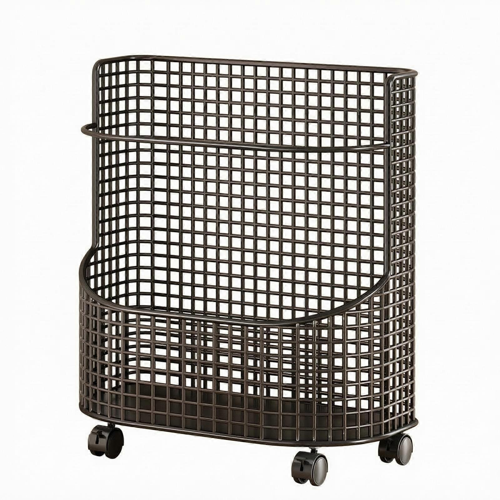 Open-Top Rolling Storage Basket Compact for Activity Areas