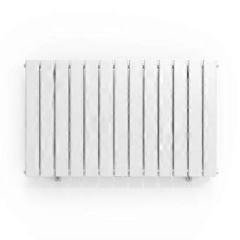 Platte radiator 600 x 998 mm, dubbellaags, horizontaal, wit