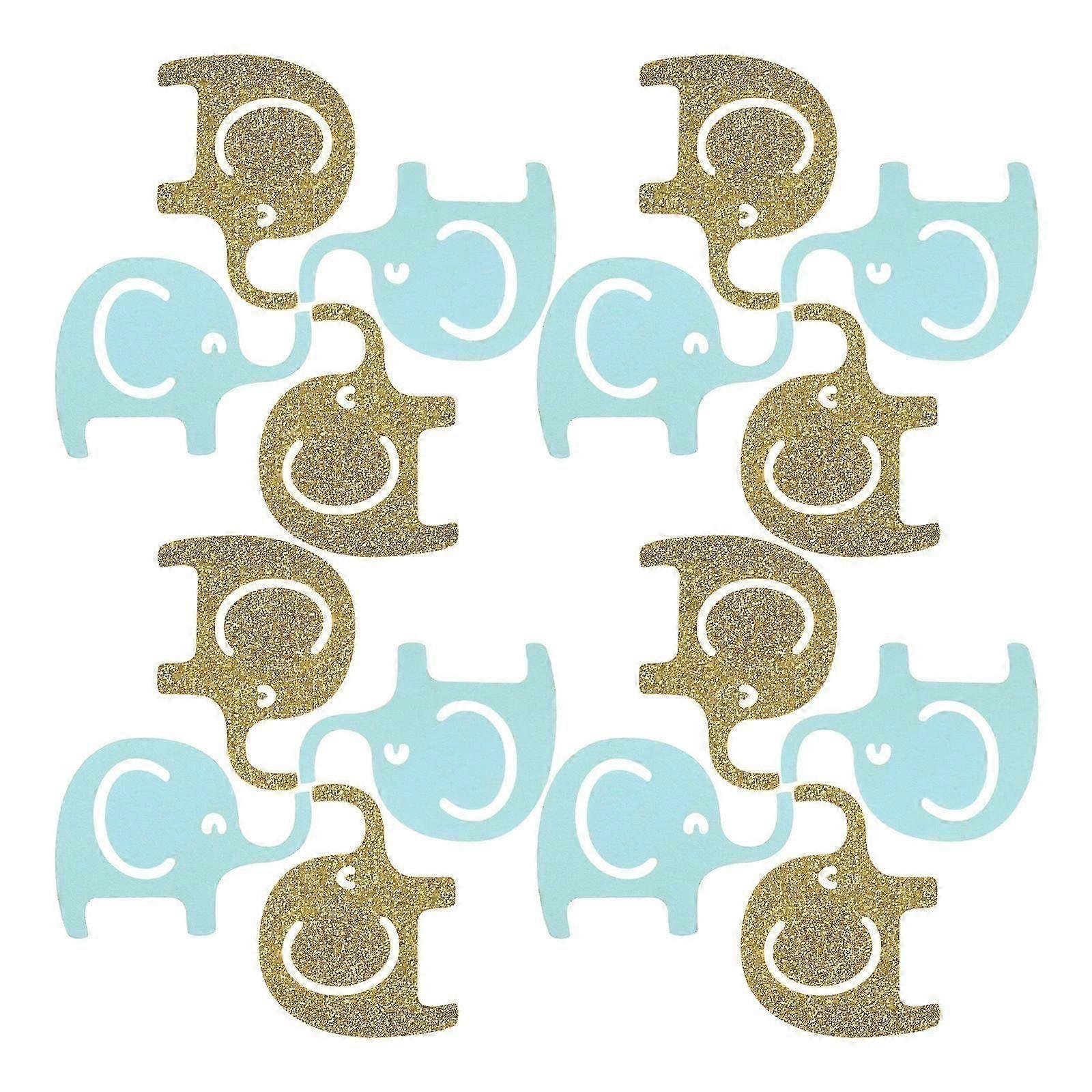 Elephant Shaped Paper Table Confetti - Gold, 1 Set
