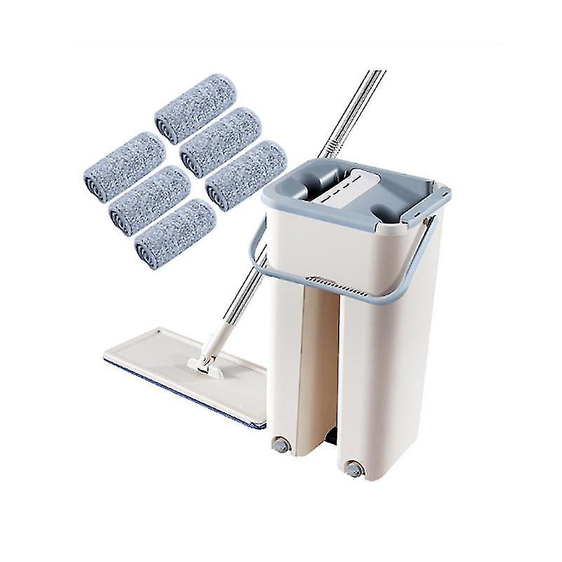 8pcsflat Squeeze Mop And Bucket 6pcs Microfiber Mop Cloth With Bucket Cleaning Floor Wet Or Dry Usa