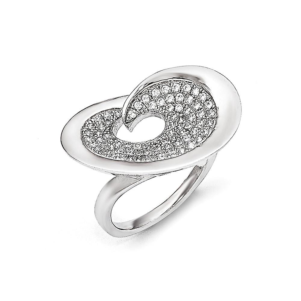 925 Sterling Silver and Cubic Zirconia Fancy Ring 20.2mm Wide Band Style-Ring for Women - Ring Size: 6 to 8