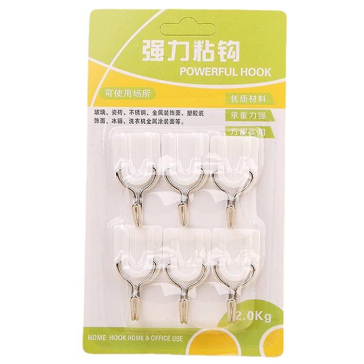 6Pcs Set Practical Wall Adhesive Hook, Adhesive Towel Hook, Self Adhesive Hook Without Drilling for Bathroom Bedroom
