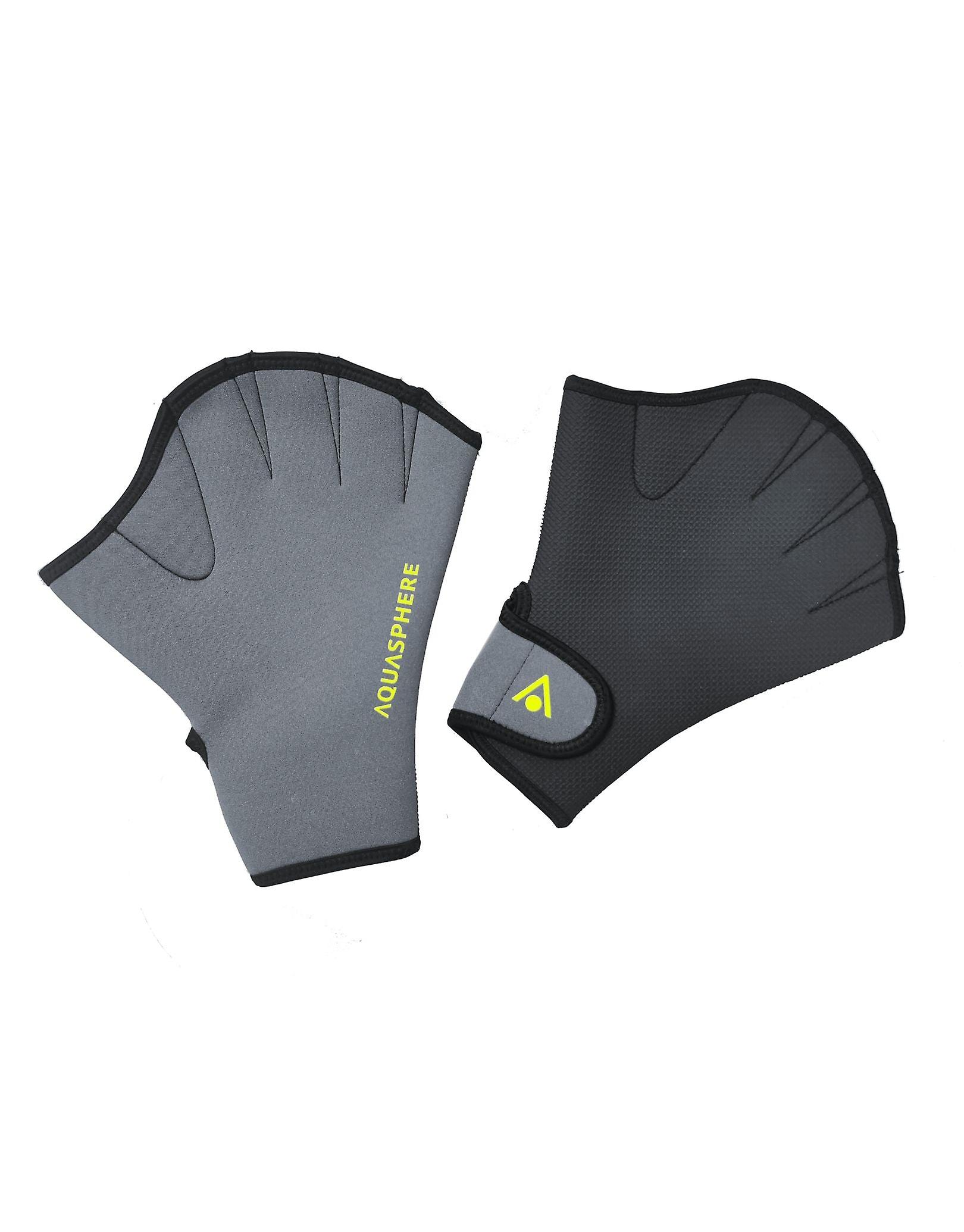 Aquasphere Aqua Fitness Swim Gloves - Grey/Black