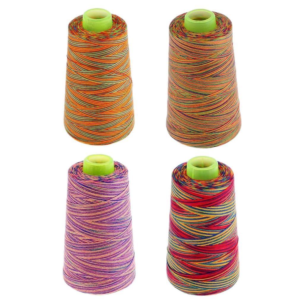 4 rollen spoel regenboog polyester naaimachine naaidraad set