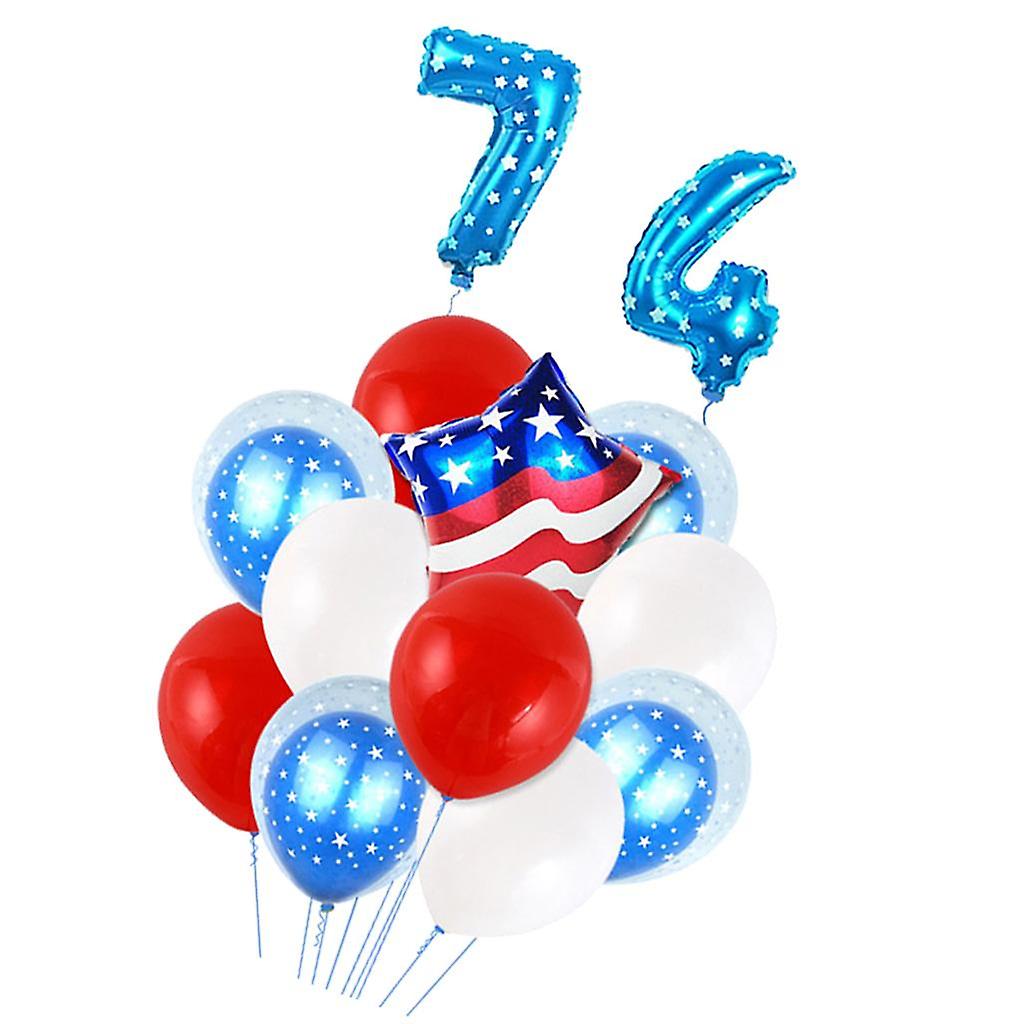 4th of July American Flag Latex Foil Balloon Independence Day  Dot Blue