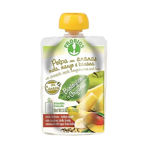 Pulp with pineapple apple mango banana hemp - doypack package 100 g (Mango - Banana - Apple - Pineapple)