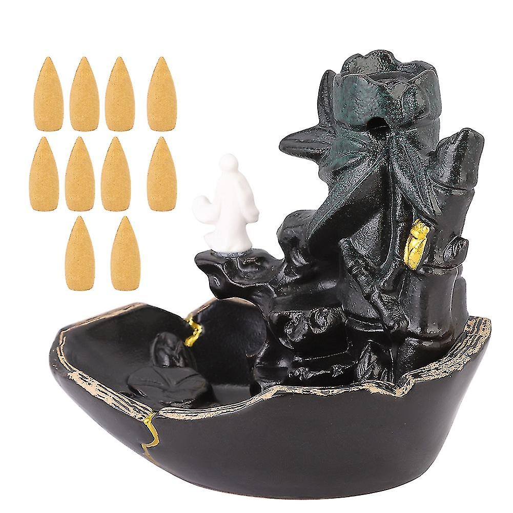 Innovative Backflow Incense Burner Ceramic Incense Holder for Indoor Decoration Gift