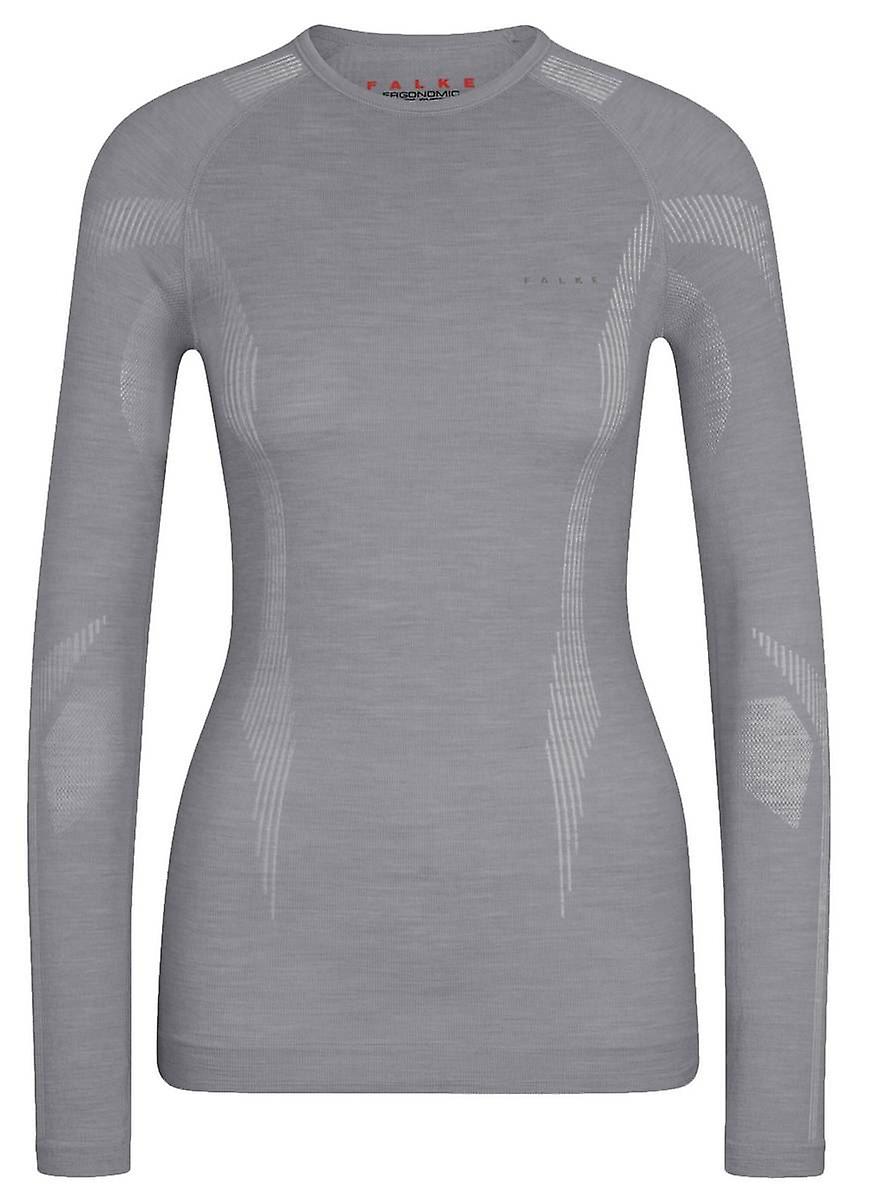Falke Long Sleeve Wool Tech Shirt - Grey Heather