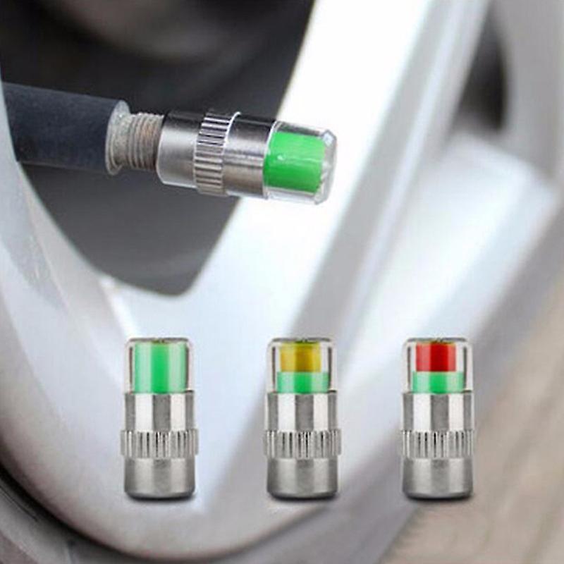 Tire Pressure Monitor Pressure Gauge Cap Sensor Indicator Alert Monitoring Valve Stem Cap Tools Kit 2.0/2.2/2.4 Bar 30/32/36 Psi