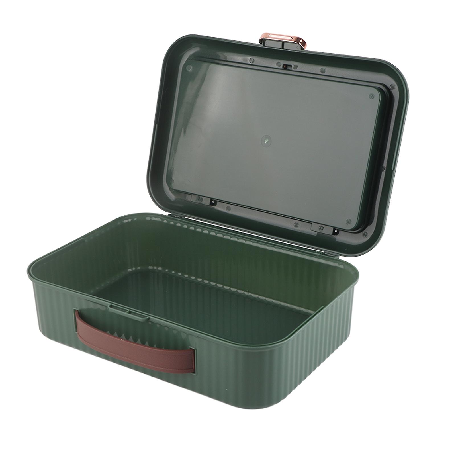 Multifunctional Document Storage Box, Multifunctional Document Storage Box Large Capacity Two Layer Liner Home Certificate Organizer(GREEN)