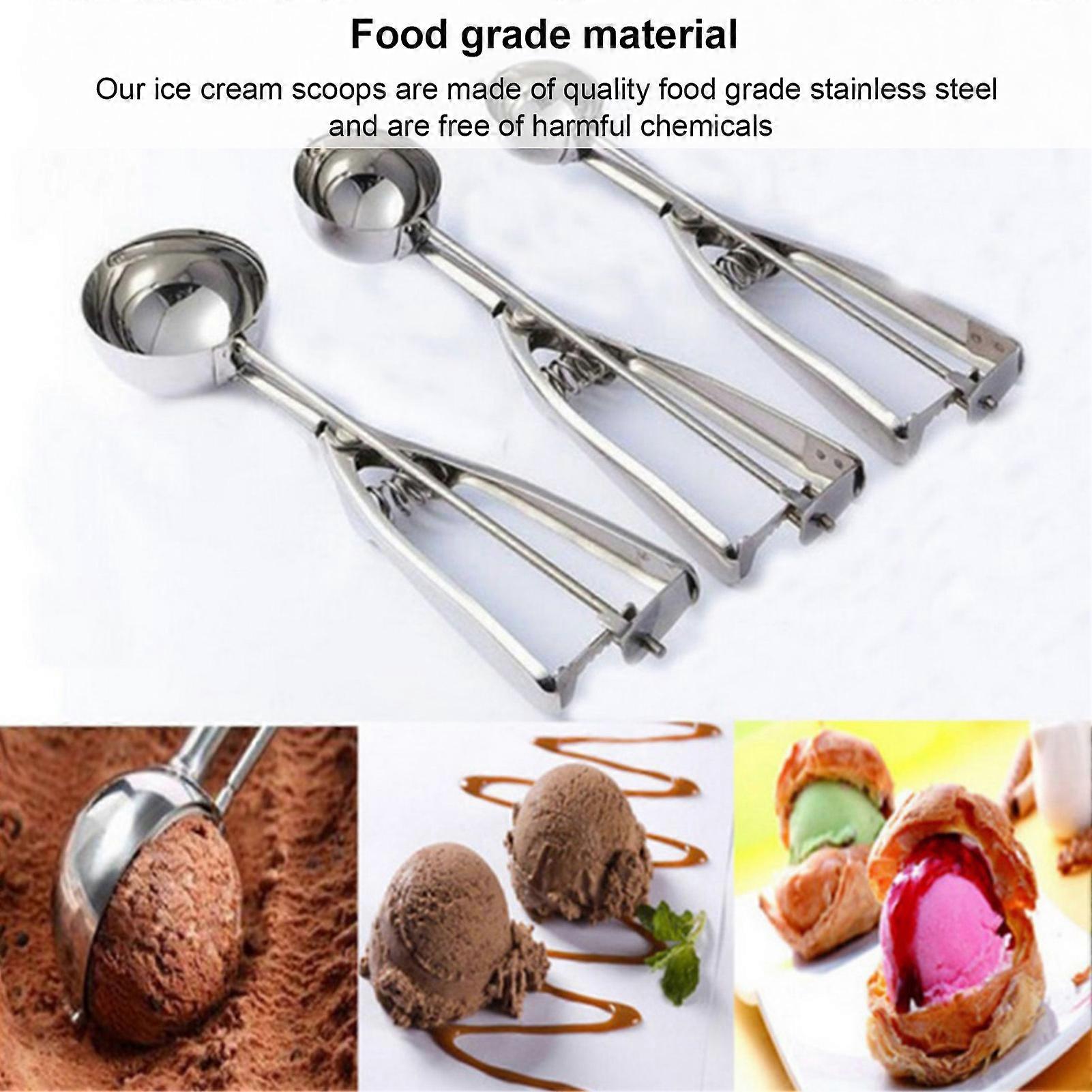 Ice Cream Scoops with Easy Trigger,Large Sized 6cm, Stainless Steel Ice Cream Scoop for Ice Cream, Meatballs, Mellon Balls, Mashed Potatoes and Muffin