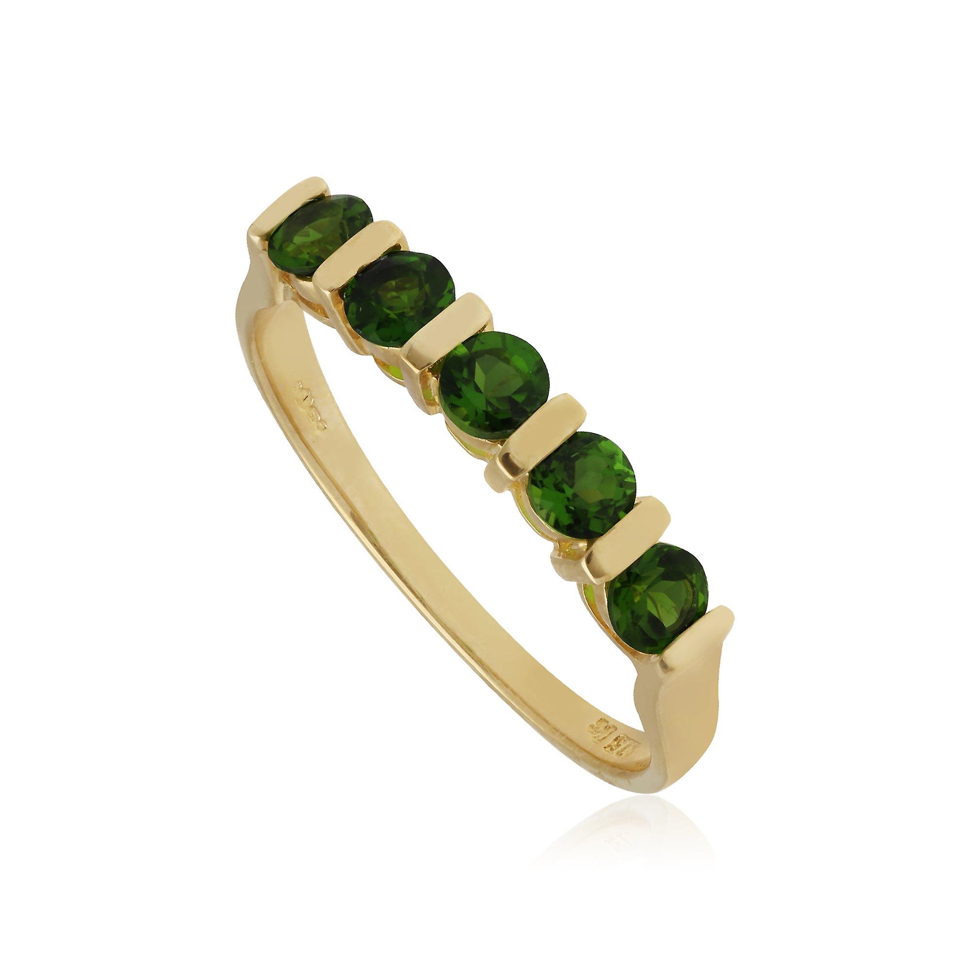 Kosmos Peridot Half Eternity Ring en 9ct Or Jaune T0089R40R954