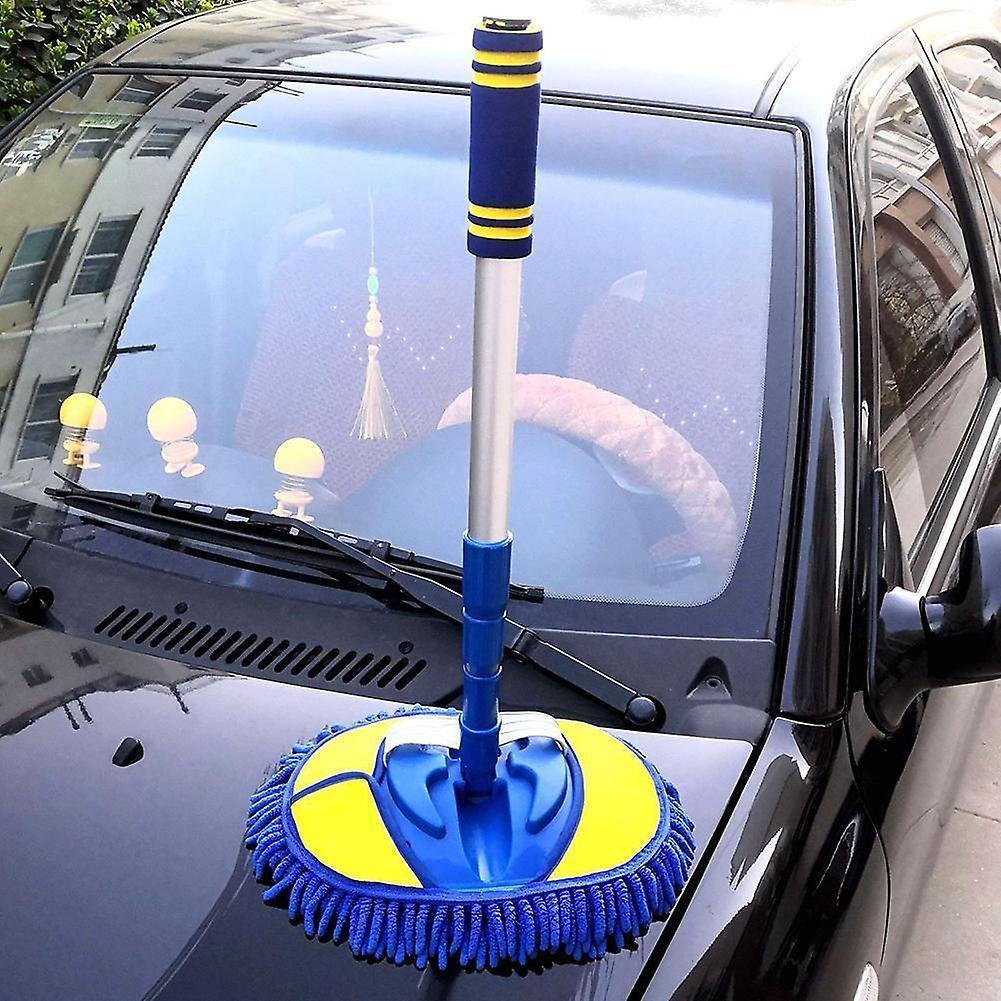 Microfiber Car Brush Wash Mop Mitt Extendable Handle Tool Washing J4L2