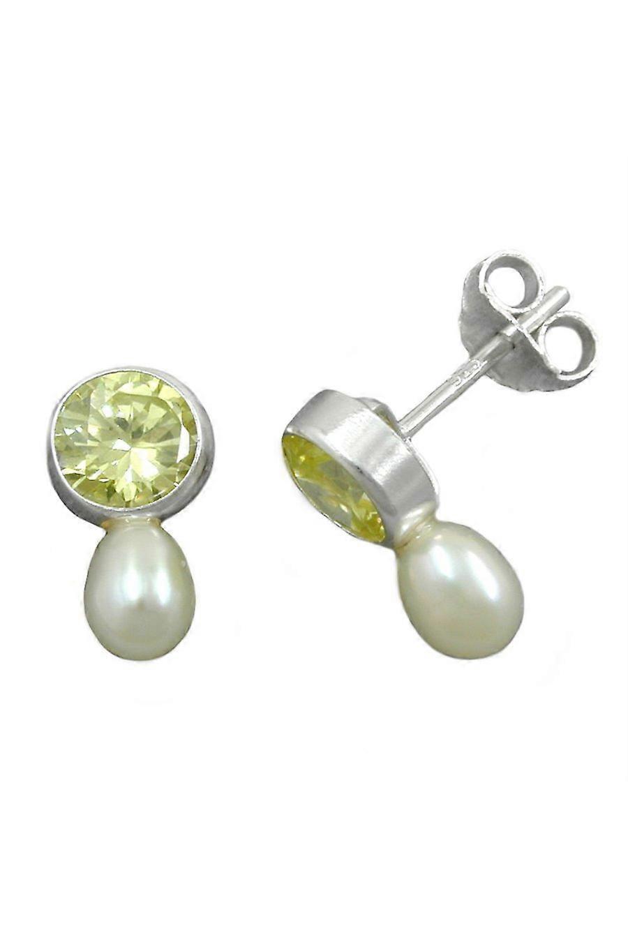 Earrings Zirconia Light-olive 925 - Gl90522