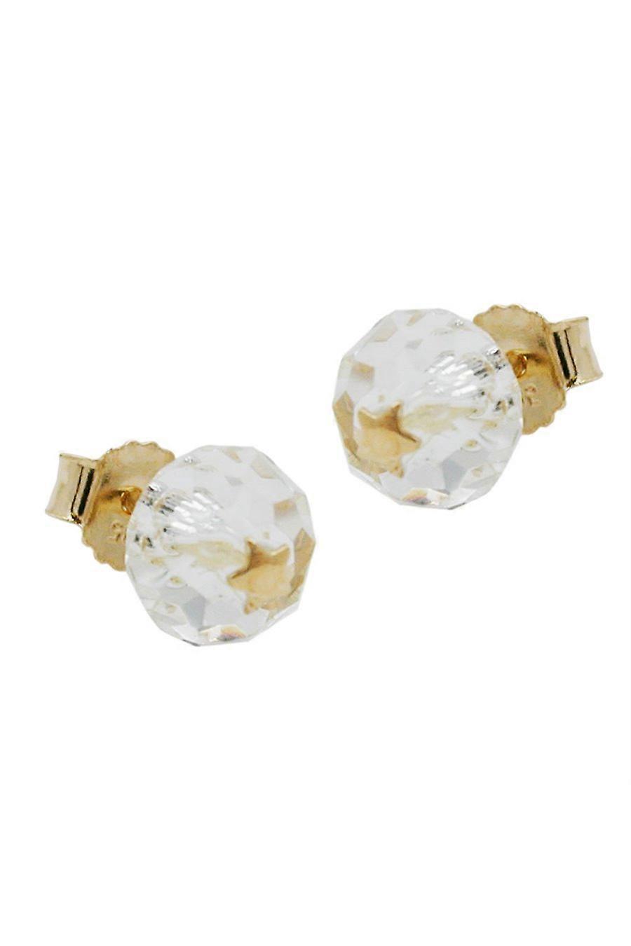 Stud Earrings Crystal White Star 14k Gold - Gl431205