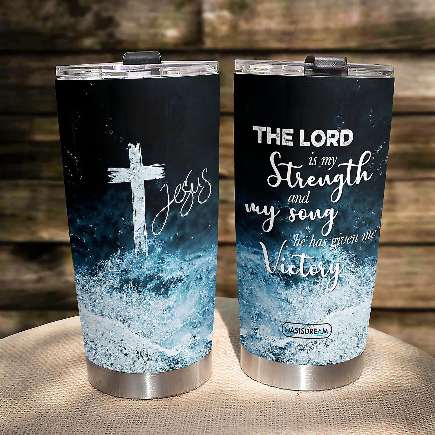 Oasisdream Cross Style Tumbler 20oz Double Wall Travel Cup with Lid