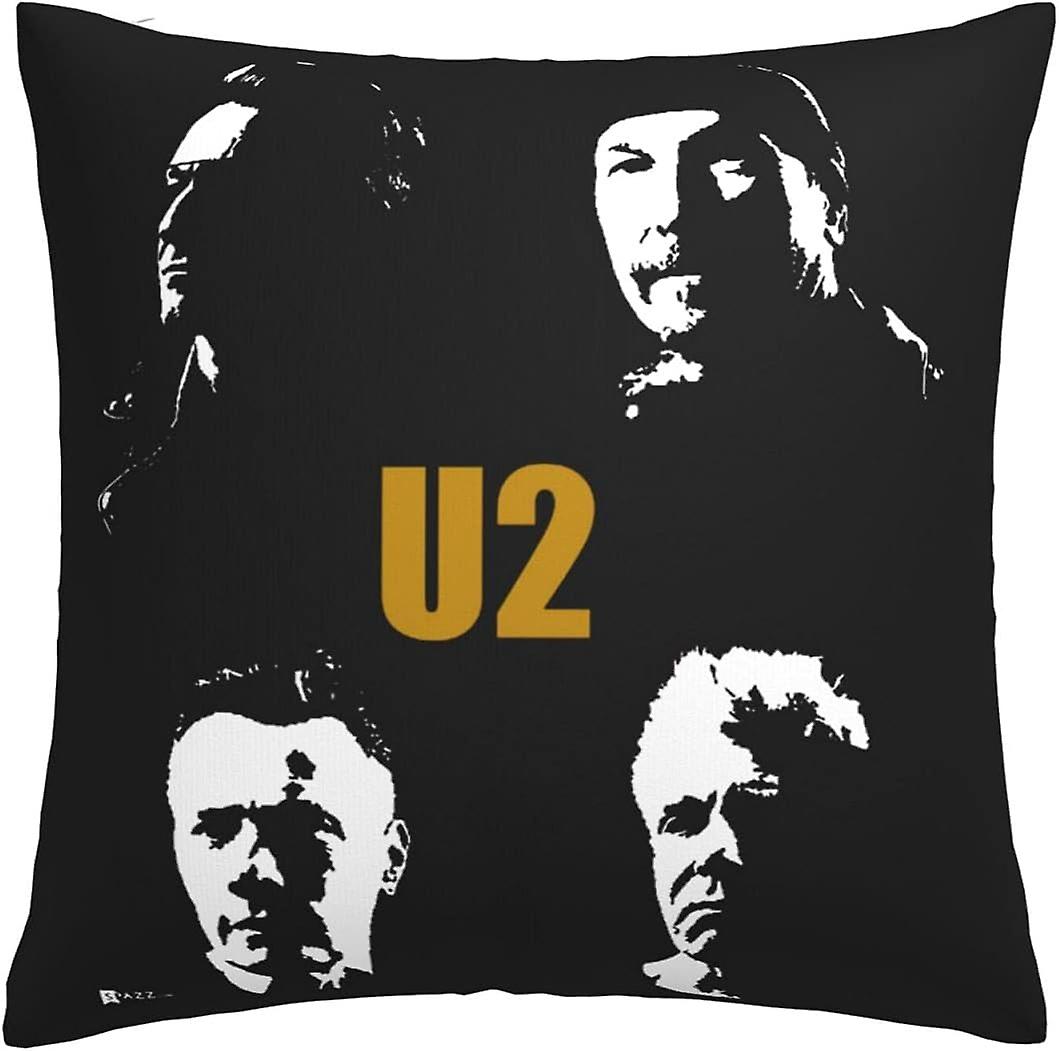 U2 Cushion Covers 45 X 45 Cm Square Throw Pillowcases For Sofa Bedroom With Invisible Zipper 18 X 18 Inch Sets Of 1 -TB3607