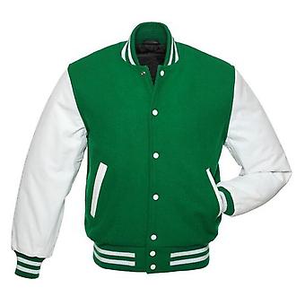 Mens Varsity Baseball, Letterman Jacket Leather Sleeves...