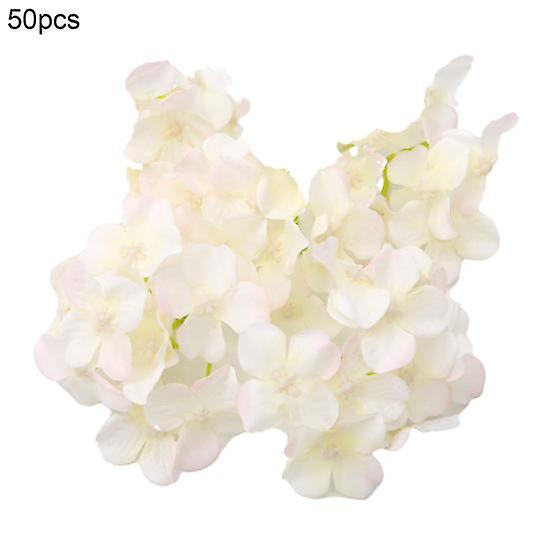 50Pcs/Set Artificial Plant Vivid Ornamental Durable Useful Realistic Artificial Hydrangea Flower Head Home Decor