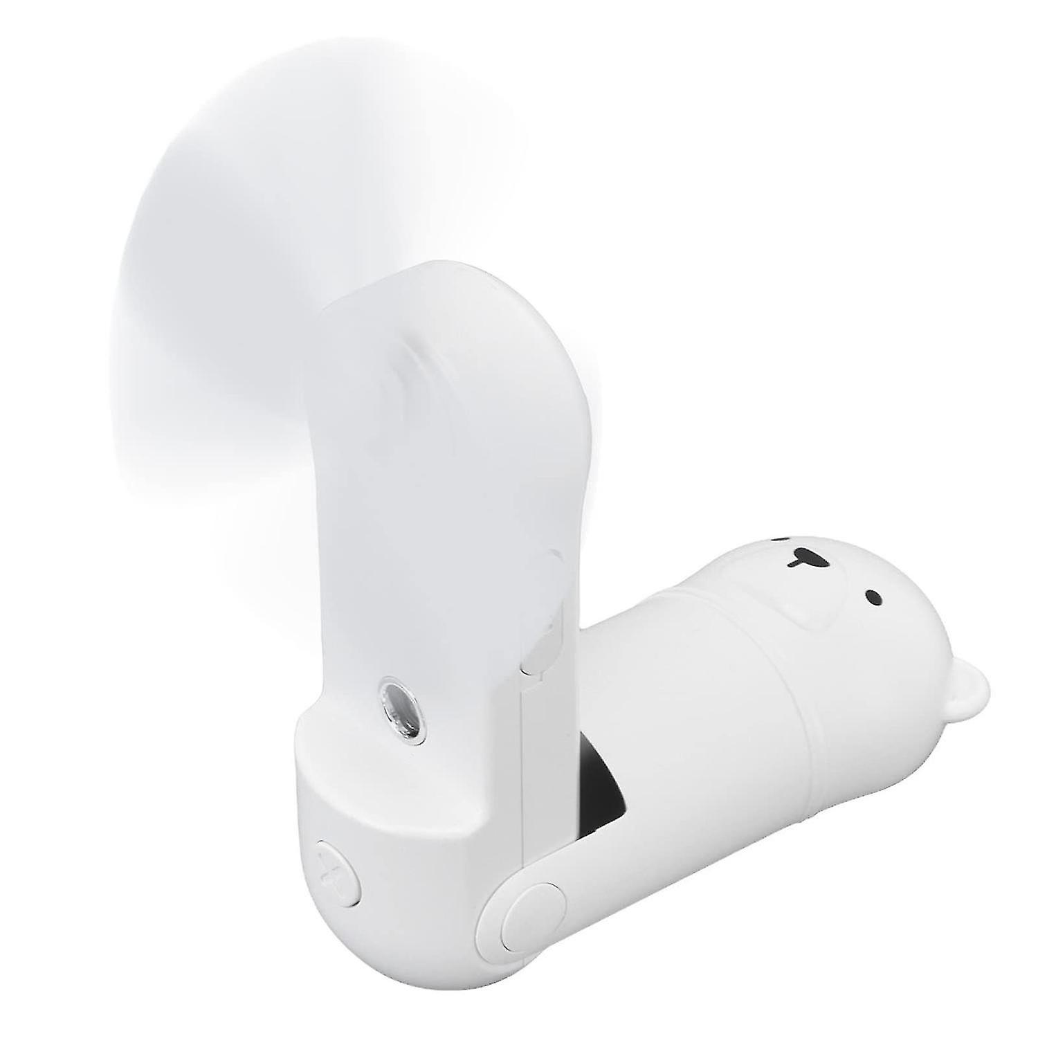 USB Rechargeable Folding Handheld Fan (WHITE)