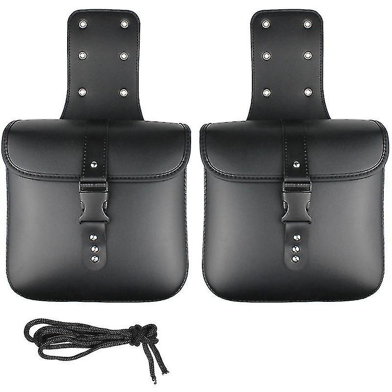 1 ζεύγος πλευρική περίπτωση μοτοσικλετών τσάντα Pu δέρμα αδιάβροχη πλευρική περίπτωση τσάντα μοτοσικλέτας πλευρική περίπτωση 2pcs-μαύρο