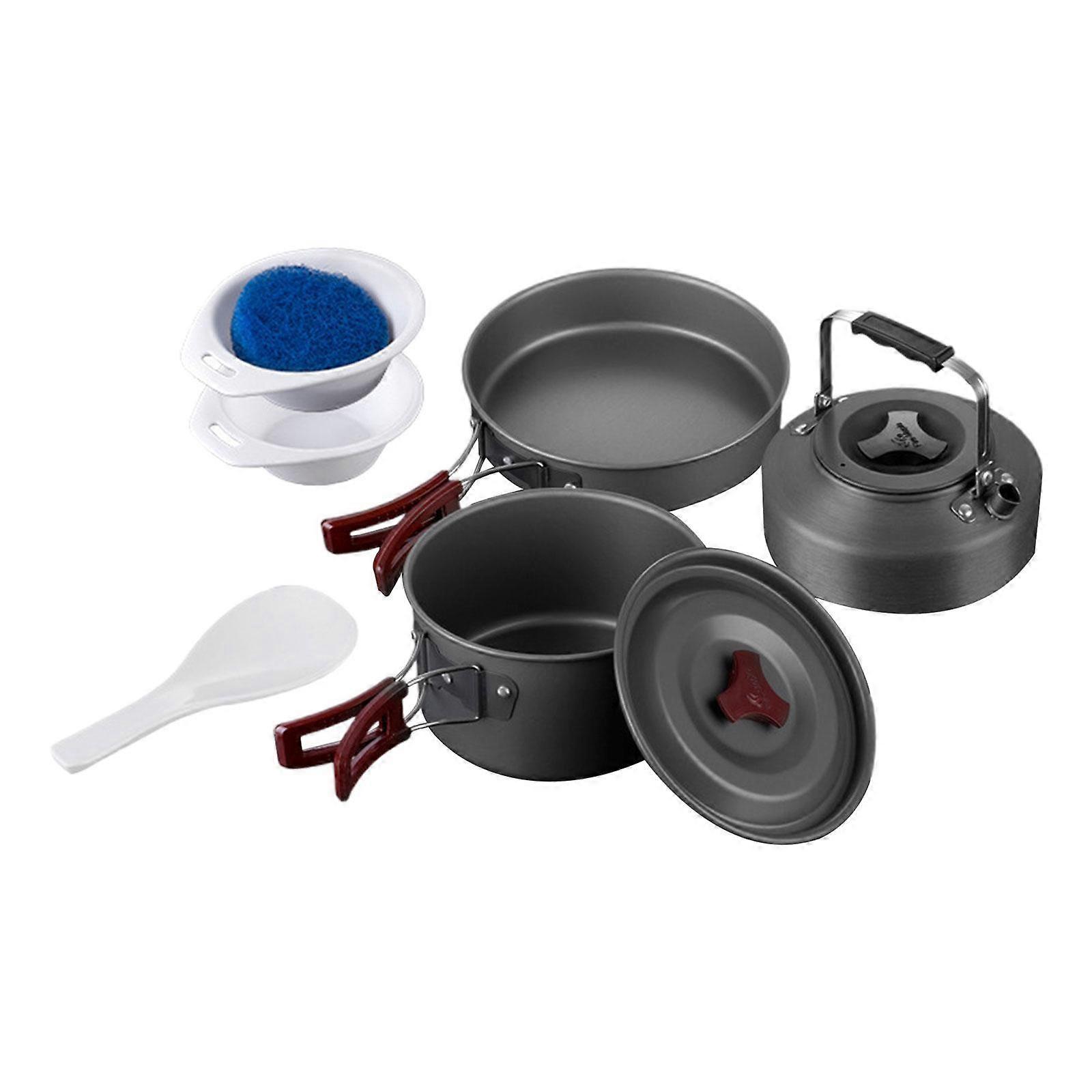 Camping Cookware Set with Handles Cooking Utensils Set for Hiking BBQ Picnic