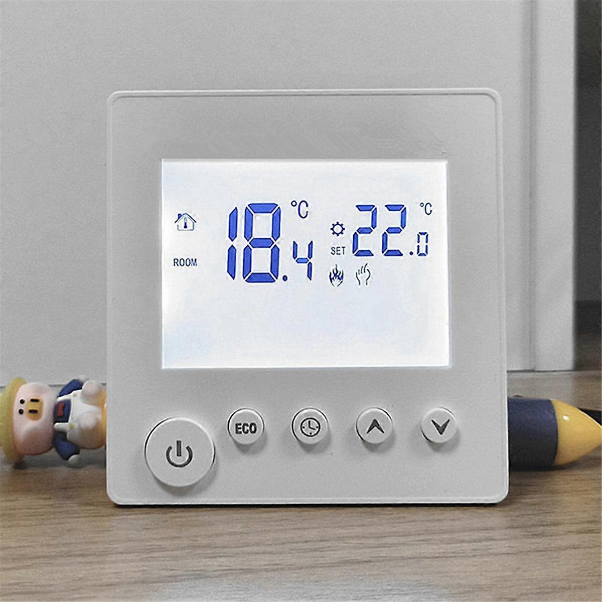 AC95V-240V Elektrisk Gulvvarmetermostat Husrumstermostat Temperaturregulator Digital LCD-display K1H16A