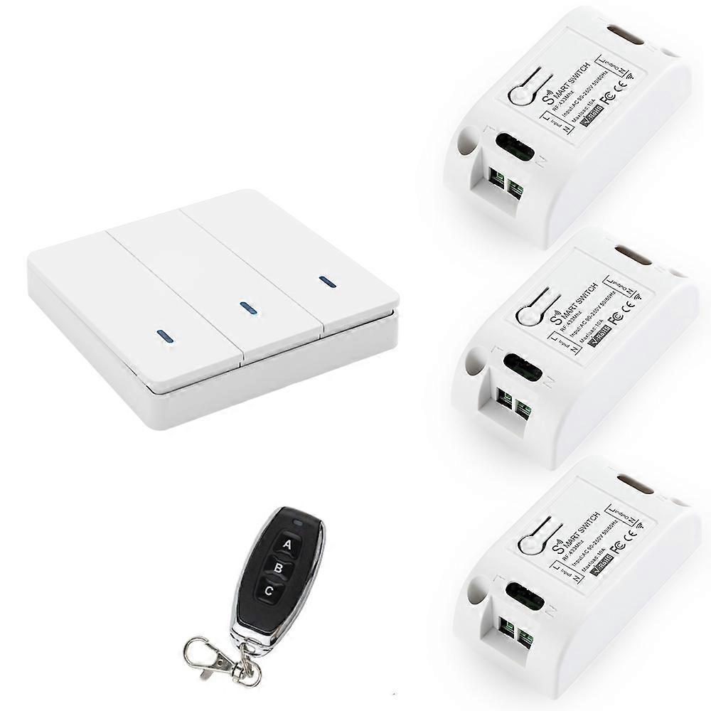 Wireless Smart Light Switch RF 433MHz Lighting Control Intelligent Switch AC 90-250V 10A Module( 1