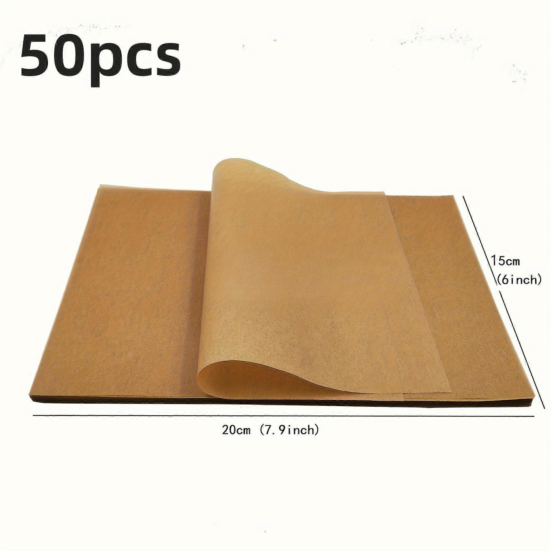 50/100pcs Parchment Paper Baking Liners 6*8 Inches, Precut Non-Stick Parchment Paper For Baking, Cooking, Grilling, Frying And Steaming - Unbleached,