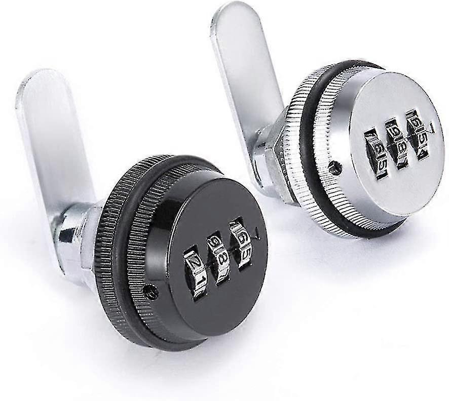 Diameter Zinc Alloy Circular Mailbox Password Lock Locker Tongue Lock(2pcs, Black+silver)_Sep