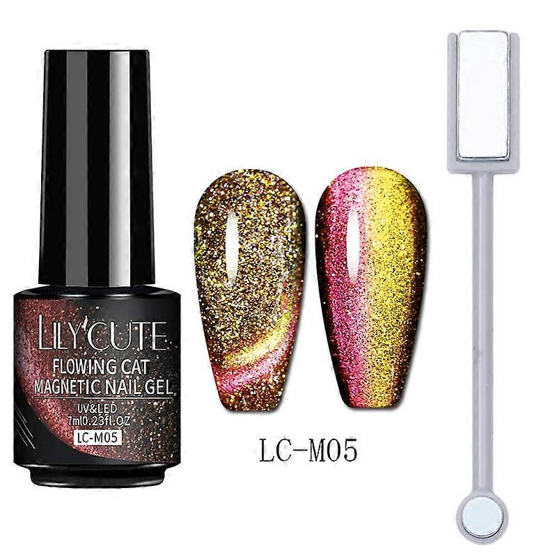 7ML 9Dキャットマグネティックジェルポリッシュセット半永久ソークオフUVLEDグリッターネイルマグネットスティックブラックジェルが必要219510