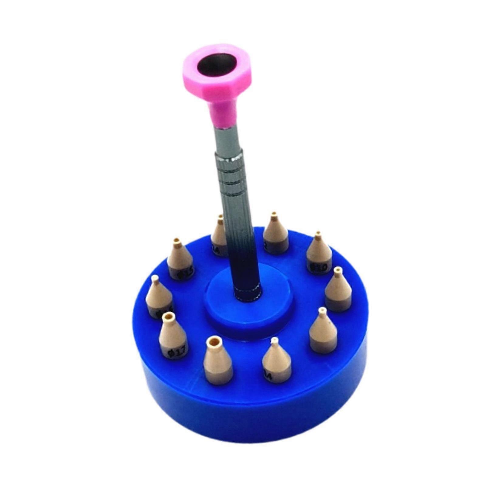 Watch Repair Tools Kit with 10Pcs Setting Head Parts for Worker Assembly Men Blue