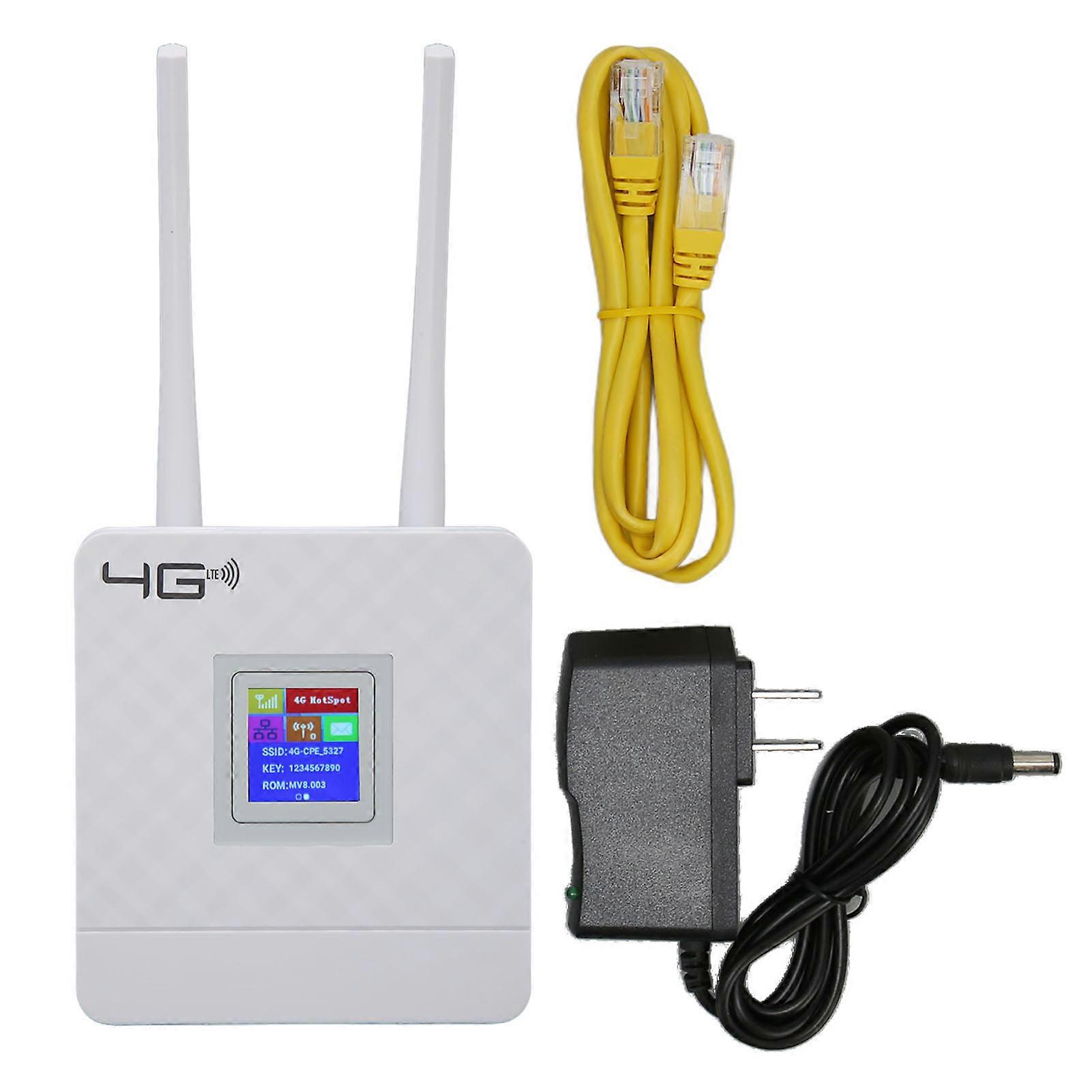4G WiFi Router 300M CAT4 32 Standard SIM Slot Inbuilt Battery Wireless LTE Router for Desktop Monitor US Plug 100?240V