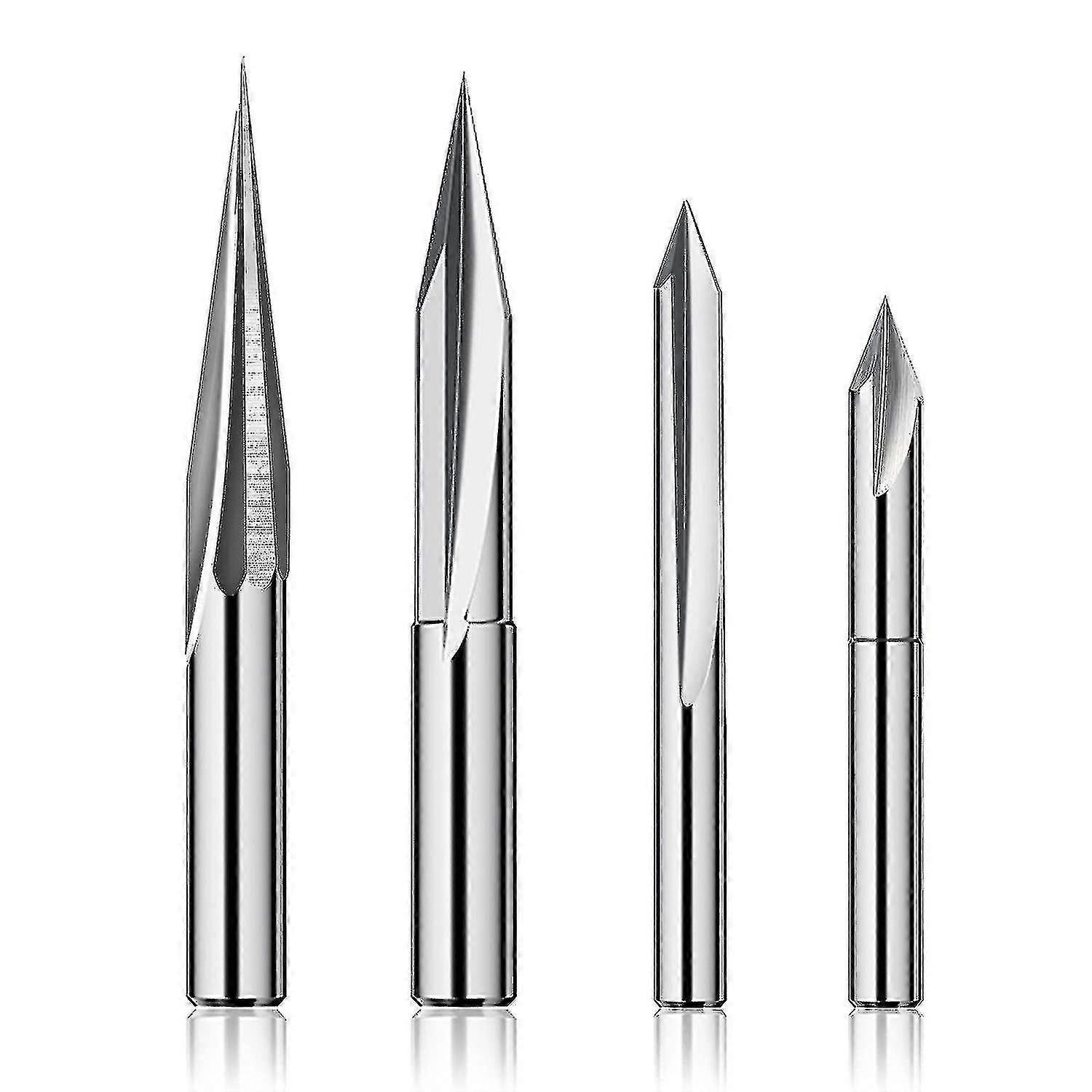 Router Set 1/4, Gravur Holzschnitzerei Router Bit 6mm & 4mm, V-Nut, Profilbit, Wolframstahl