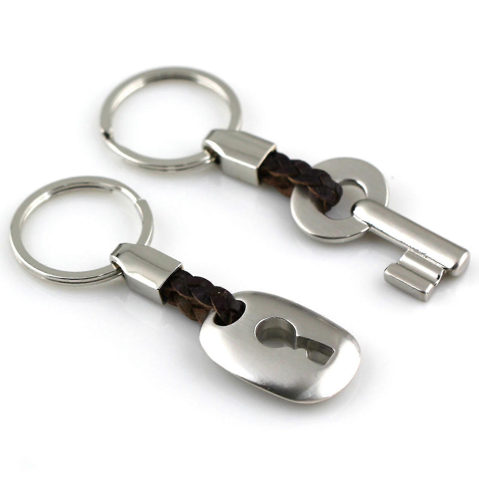 Couple Keyring, Keychain, Key Lock(1pair, Silver)
