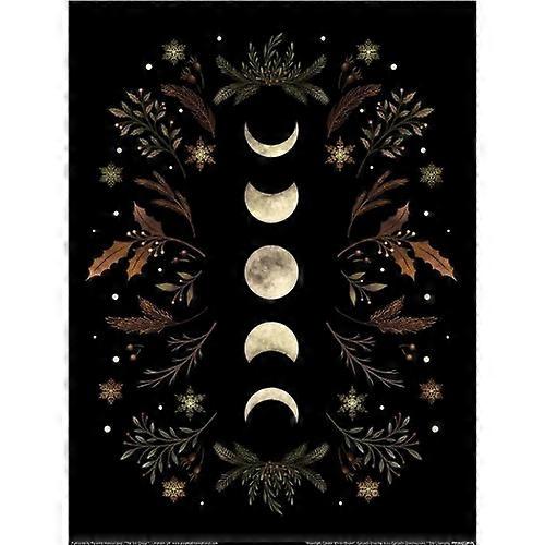 Episodic Drawing Moonlight Garden Winter Brown Print