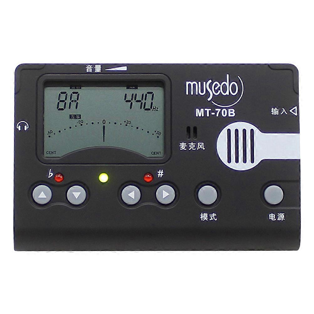 1Pc 3 in 1 Guzheng Tuner Durable Metronome Musical Instrument Accessory (Black)
