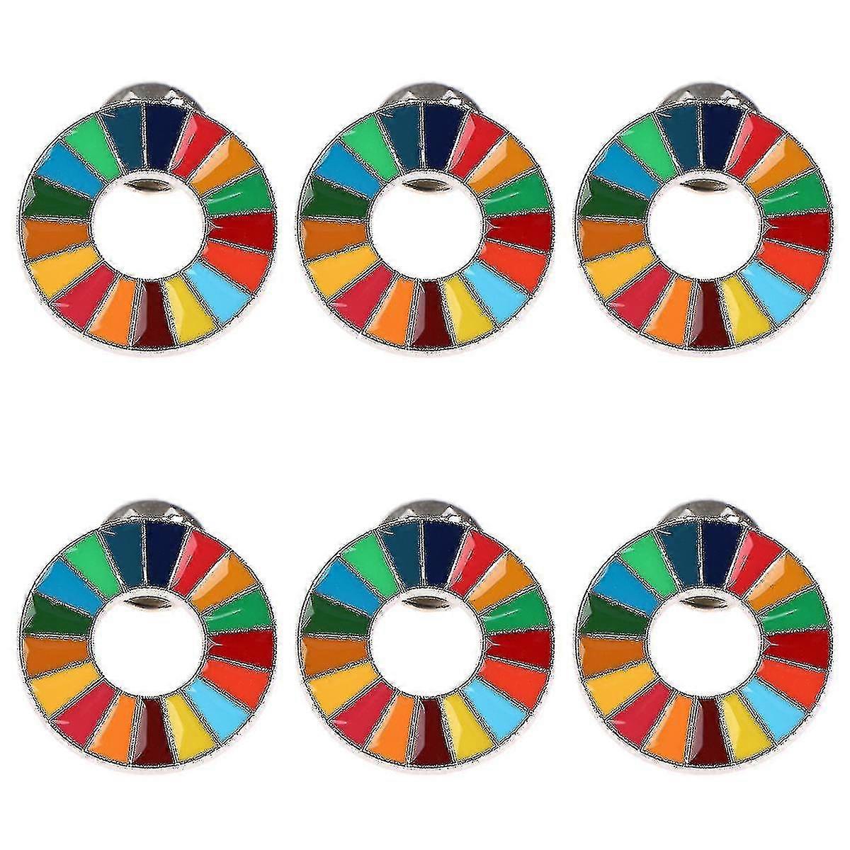 6 Pcs Enamal 17 Couleurs Objectifs de Développement Durable Broche Nations Unies Pin Badge