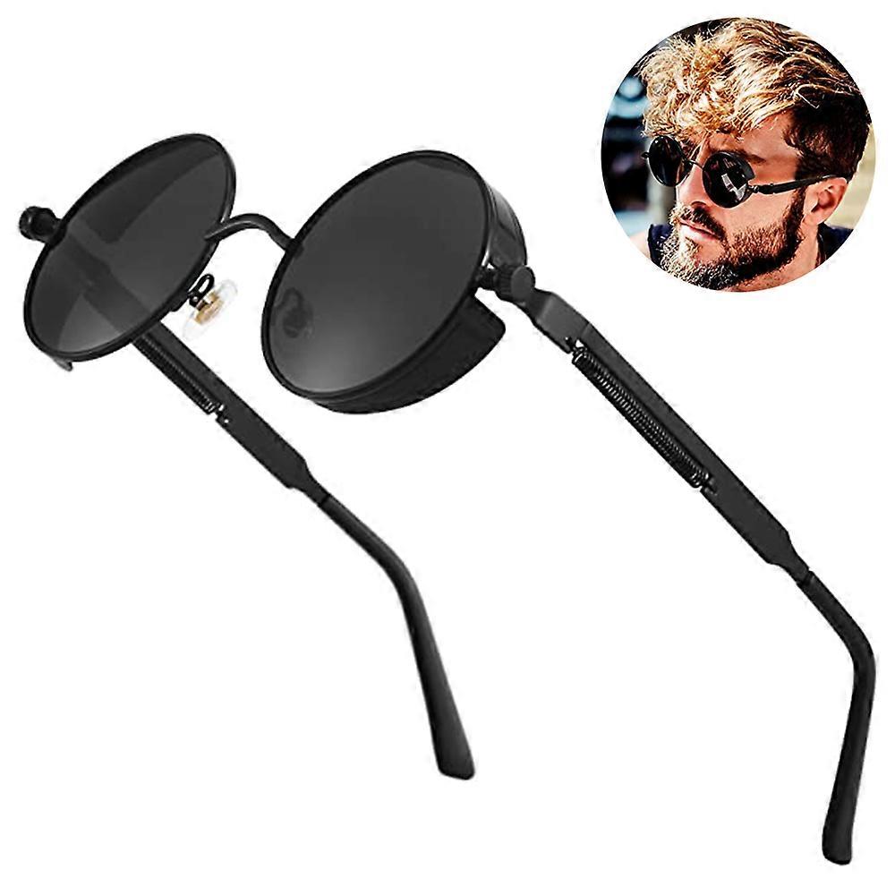Stay Stylish and Protected with 1 Pcs Polarized Sunglasses for Men - UV Protection, Round Gothic Shades