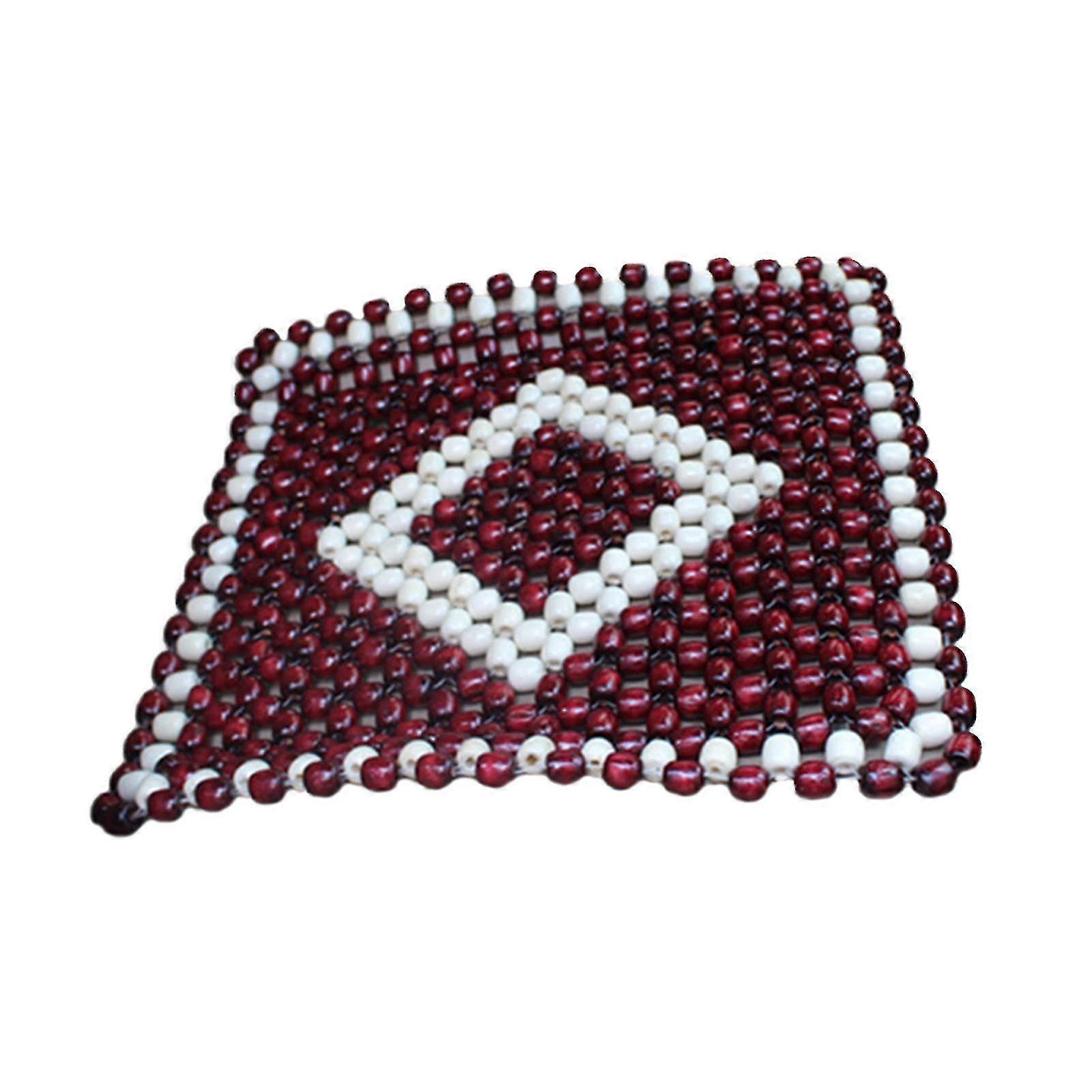 Bamboo Seat Cushion For Car, Square Wood Beaded Pad Cover, Breathable Comfortable Massage Mat
