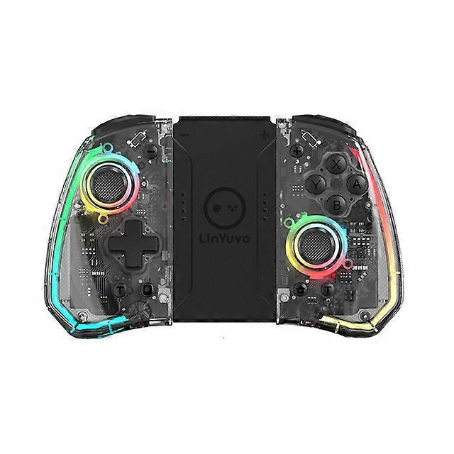 KS40 Joypad für Switch Transparent Automatisches Aufwachen mit somatosensorischen 6-Achsen Kompatibel für Nintendo Switch / OLED Joypad