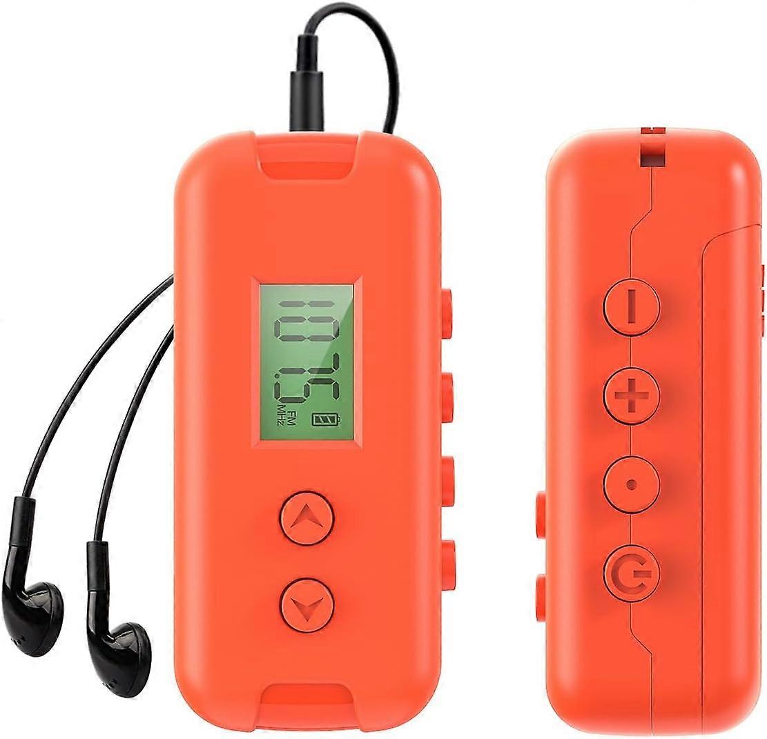 Personal Portable Pocket FM Walkman Radio, Mini Digital Tuning Transistor Radio with LCD Display, Stereo Sound, for Hiking, Walking, Jogging, Powered