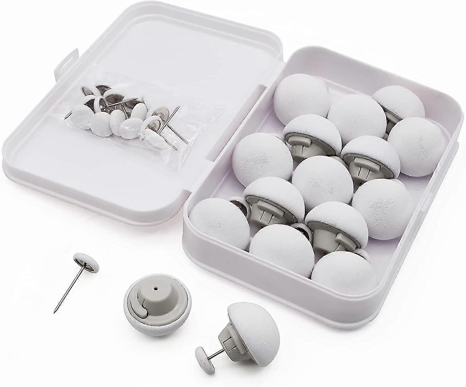 Duvet Pin Comforter Clips 16set, Soft Fabric Material Double Sided Pin Fasteners- White