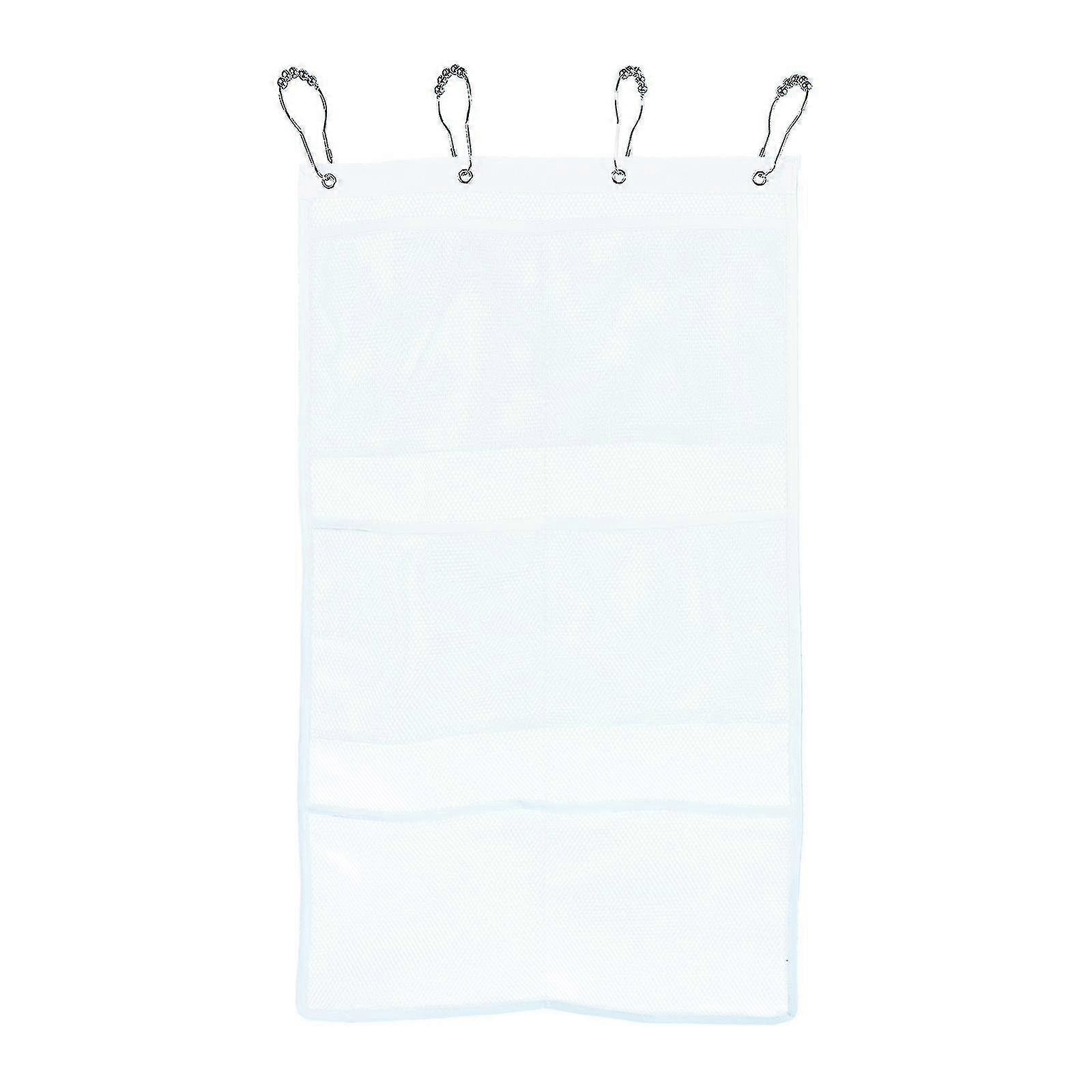 2024 1pc Bathroom Caddy Bag Hanging 6 Pockets Mesh Bag Shower Caddy Organizer (white)