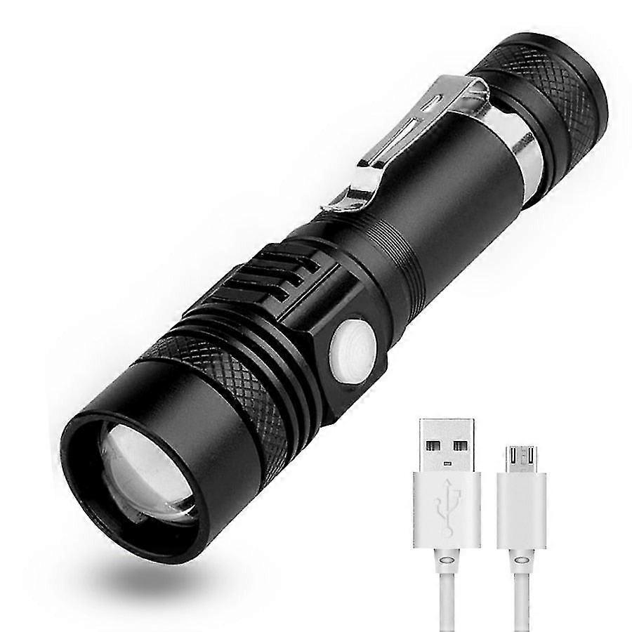 Led flashlight 2000lm q5 mini led flashlight cob torch aa/14500 adjustable zoom focus torch usb t6 flash light 18650 penlight