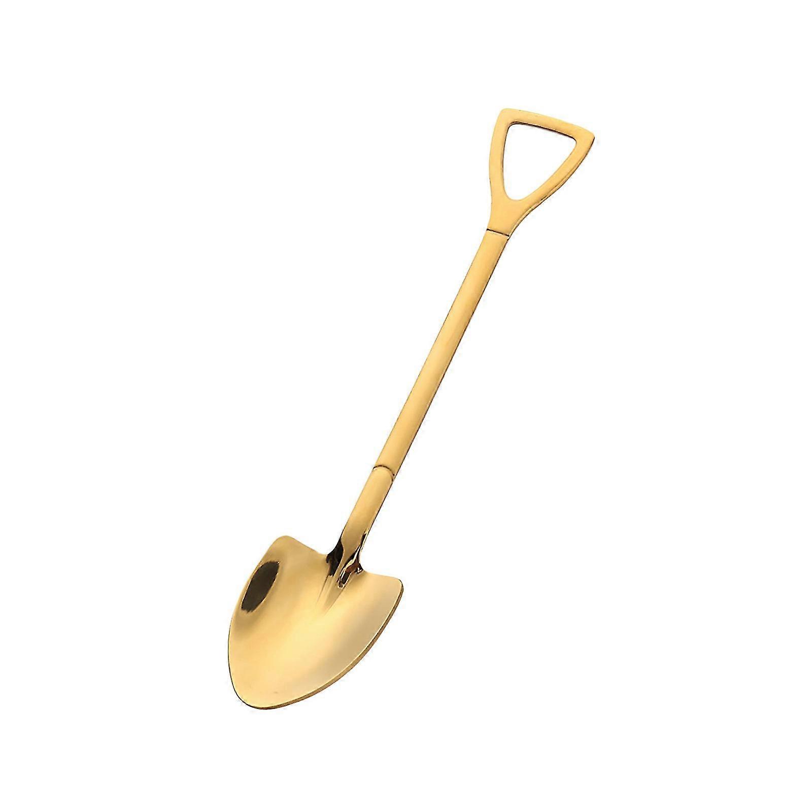 2PCS Stainless Steel Long Handle Spoon Retro Shovel Spoon Dessert Coffee Spoon