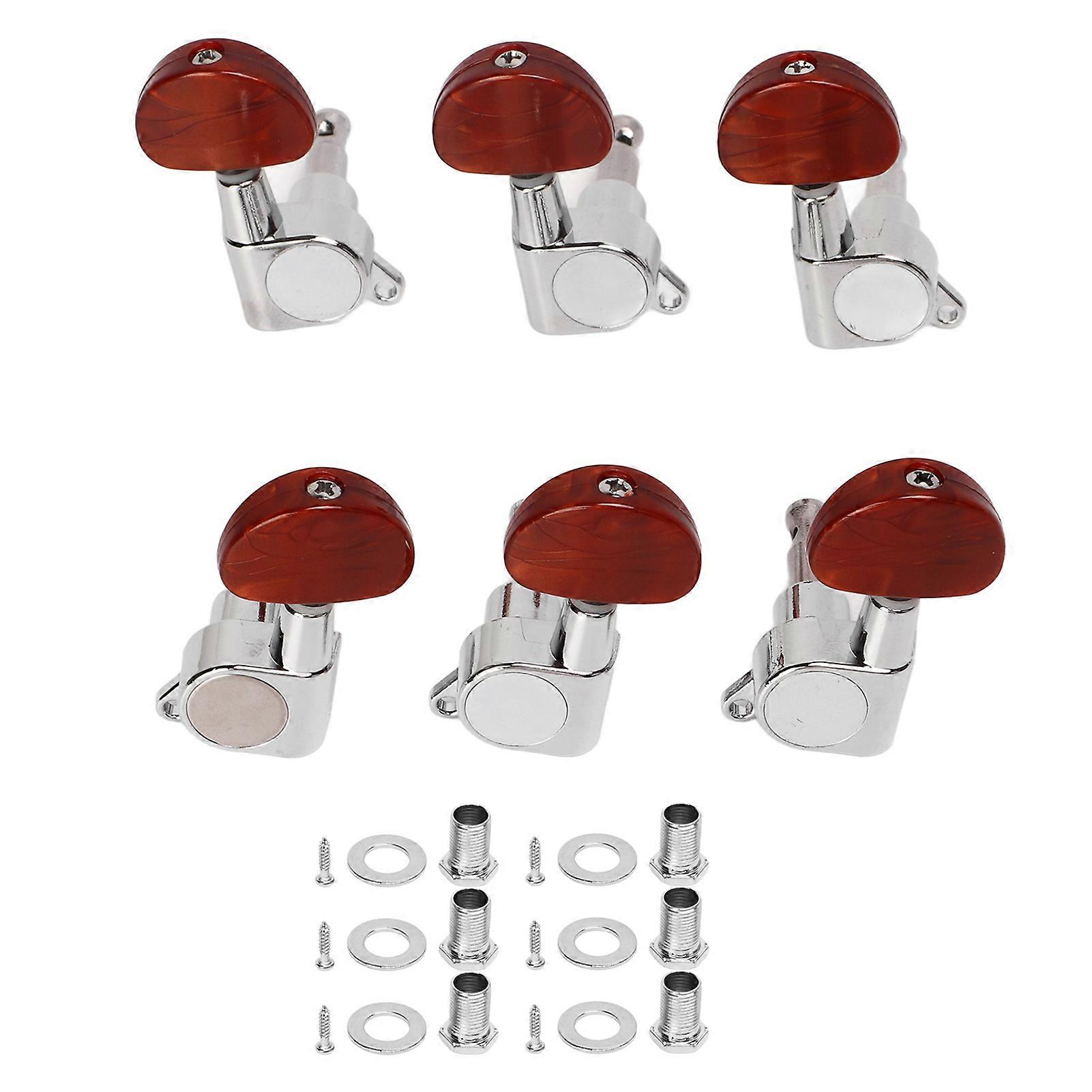 6Pcs Tuning Peg χορδών κιθάρας 3 αριστερά 3 δεξιά σφραγισμένο δέκτη κλειδί μηχανή επικεφαλής σετ κιτ