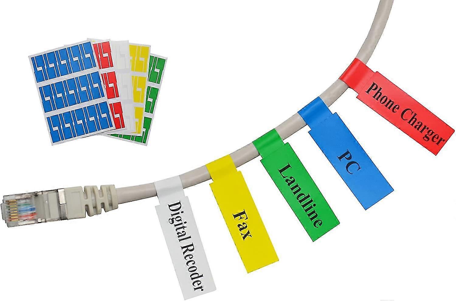 Meta-label Assorted Colors Self-adhesive Cable Label - Waterproof | Tear Resistant | Durable - With Online Print Tool - For Laser Printer (10 Sheets (