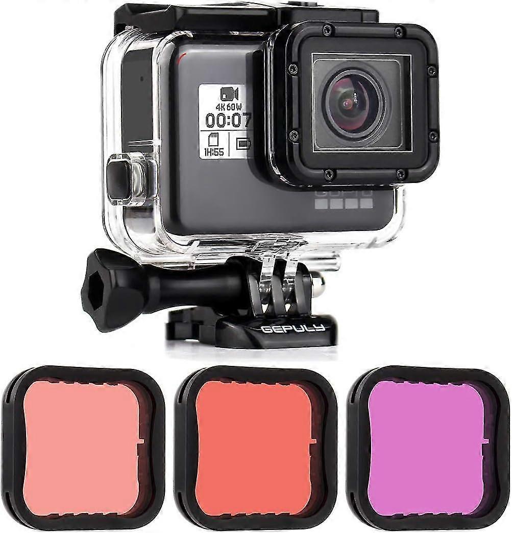 Custodia impermeabile con filtro subacqueo per Gopro Hero 7 Black, Hero 6 Black, Hero 5 Black, Hero (2018) Fotocamera - 45 metri Fotografia subacqu...