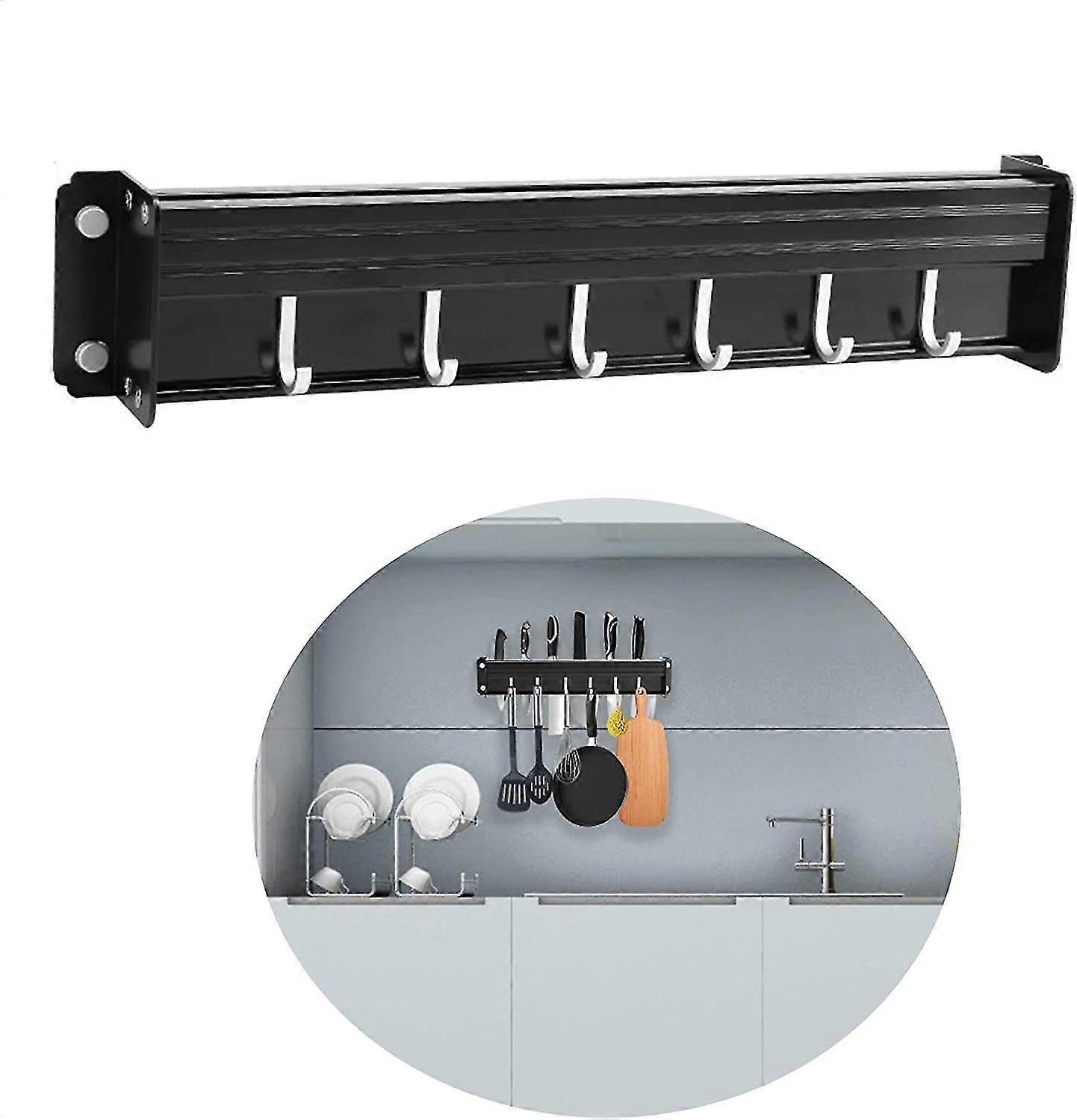 Removable Hooks Hanging Kitchen Utensils Wall Mounted Pot Shelf Kitchen Bar Wall